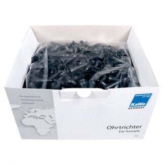 Vienkartiniai ausų piltuvėliai Kawe otoskopams Ø 4,0 mm Dideli Juodi 100 vnt.