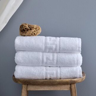 Meander balti 100% šukuotinės medvilnės kūno rankšluosčiai 500 g/m² 70 x 140 cm - 84 vnt.