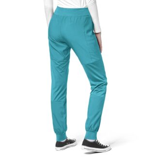 Šveitimo kelnės Comfort Waist Cargo Jogger W123 moteriškos, žalsvai mėlynos