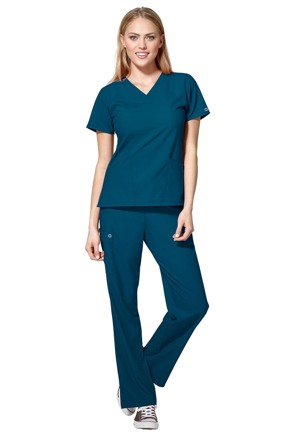 Moteriškos žalsvai mėlynos spalvos kelnės su raišteliais Scrub Pant Drawstring W123