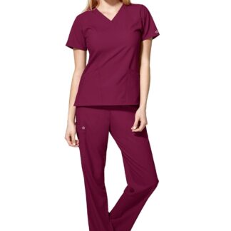 Moteriškos kelnės su raišteliais Scrub Pant Drawstring W123, vyno spalvos