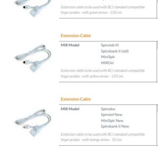 Spirolab oksimetrijos jutiklio adapterio kabelis 150cm